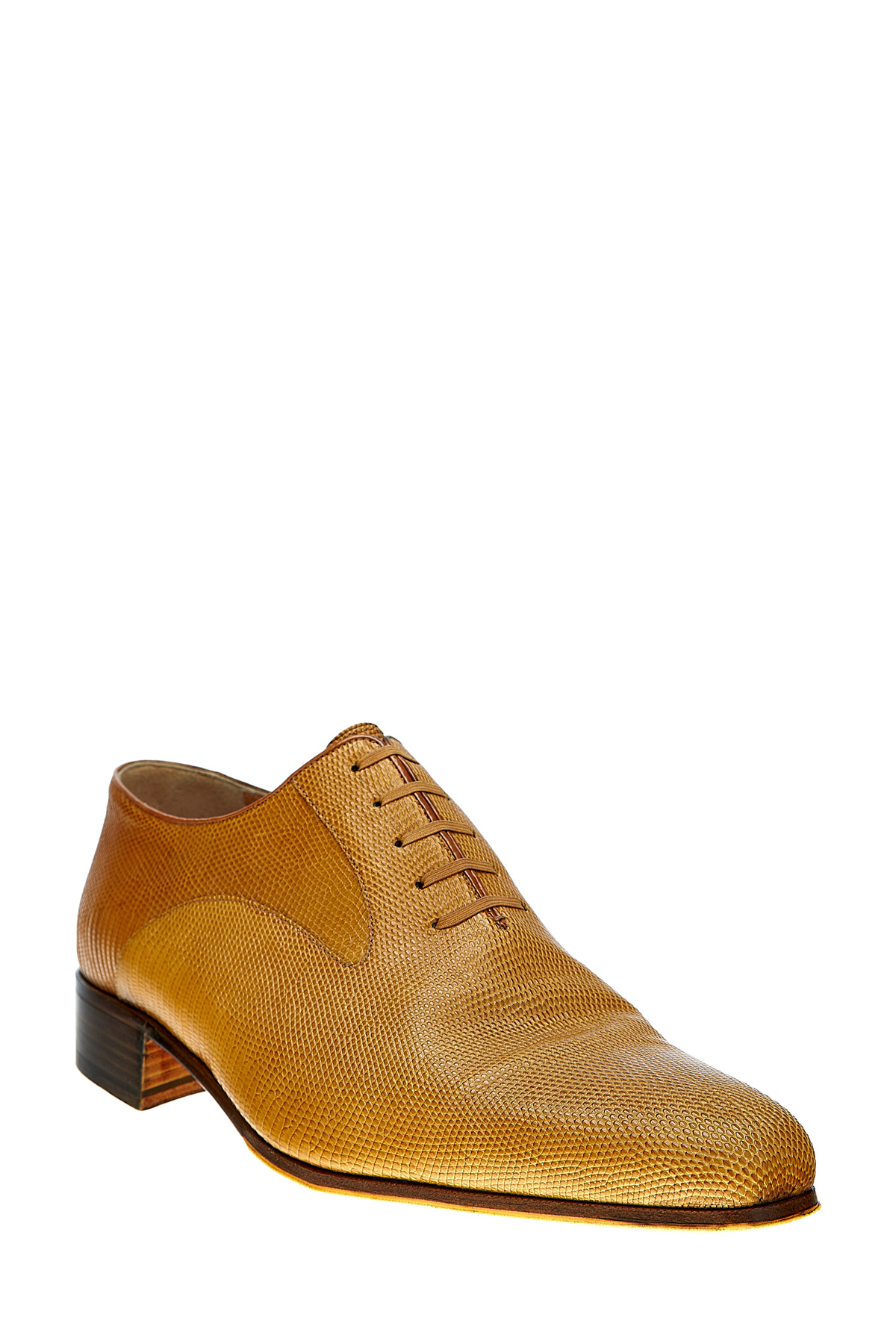 Яркие туфли-оксфорды из фактурной кожи с контрастной подошвой ARTIOLI, цвет желтый, размер 40;43 - фото 3